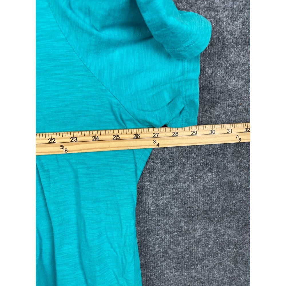 Catherines T-Shirt Women's 2X Teal Good Sequined Fish V-Neck Knit Cotton - Picture 12 of 13